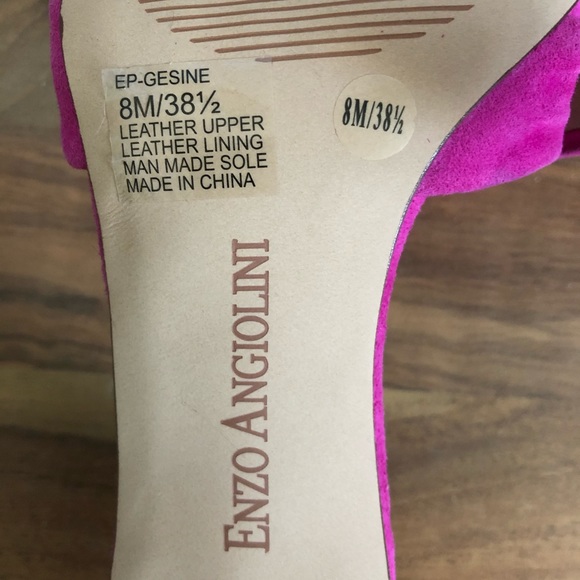 Pink Suede Leather high heels sandals - Picture 3 of 3